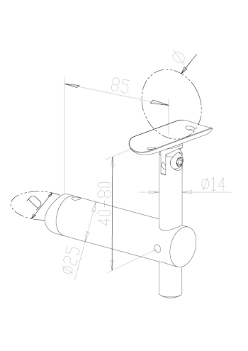 Adjustable Handrail Brackets - Model 0425/0426 CAD Drawing